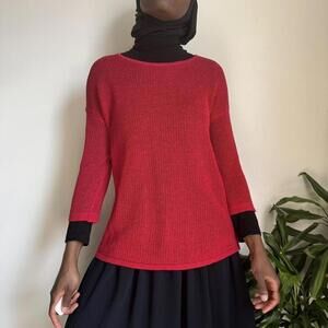 Vintage lightweight Cherry red see through top size M